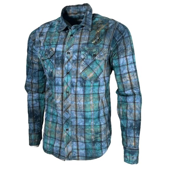 Xtreme Couture by Affliction Men's Button Down Shirt Gilded Cross - Picture 5 of 10